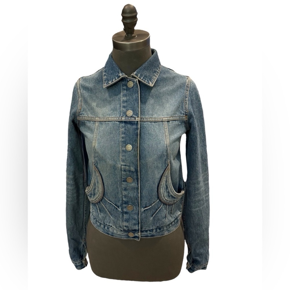 Jill Stuart Denim Cropped Jacket Snap Buttons Vintage Small